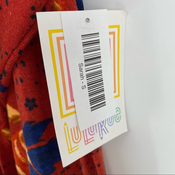 Lularoe Sarah red floral duster open cardigan - Picture 8 of 9